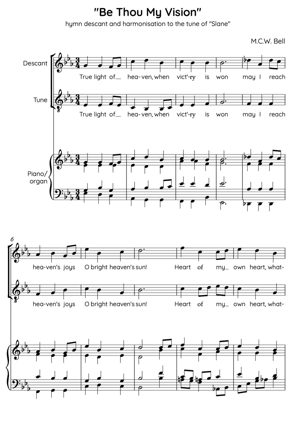 Be Thou My Vision — Descant & Harmonisation (PDF)