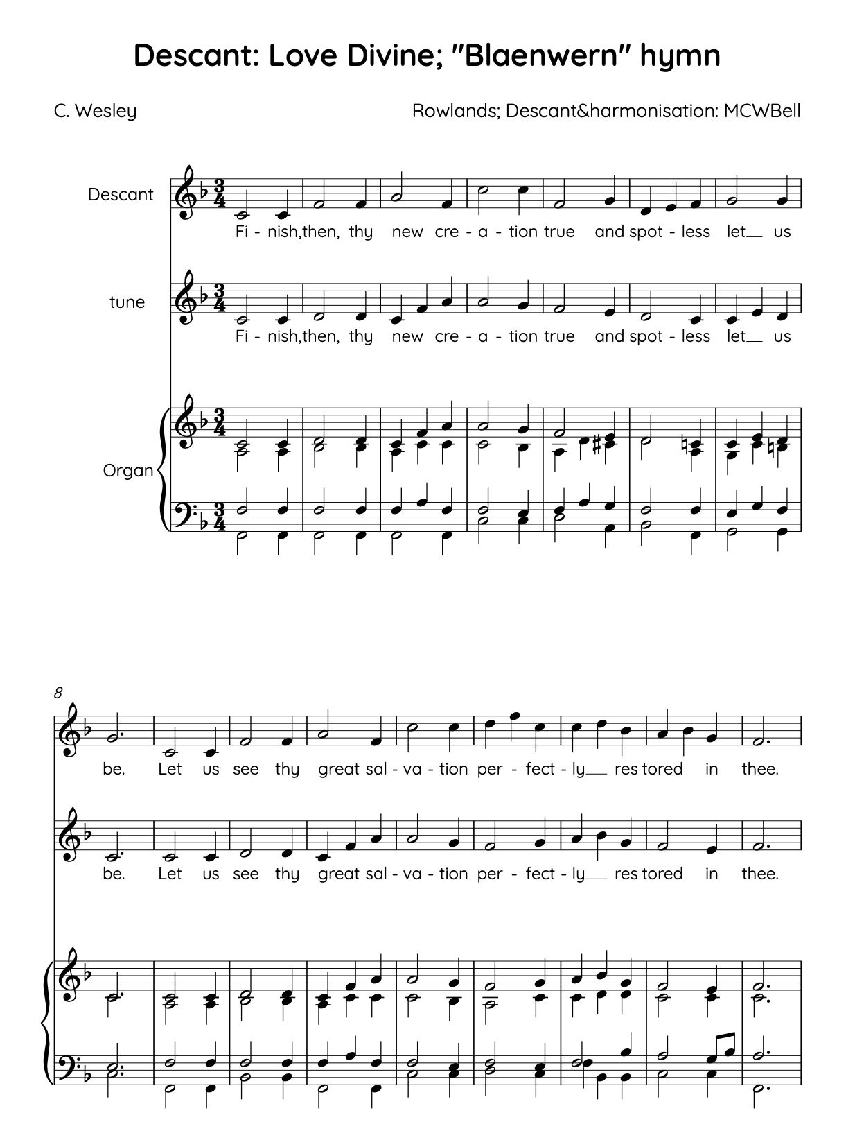 Love Divine, All Loves Excelling — Descant & Harmonisation (PDF)