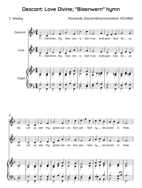Love Divine, All Loves Excelling — Descant & Harmonisation (PDF)
