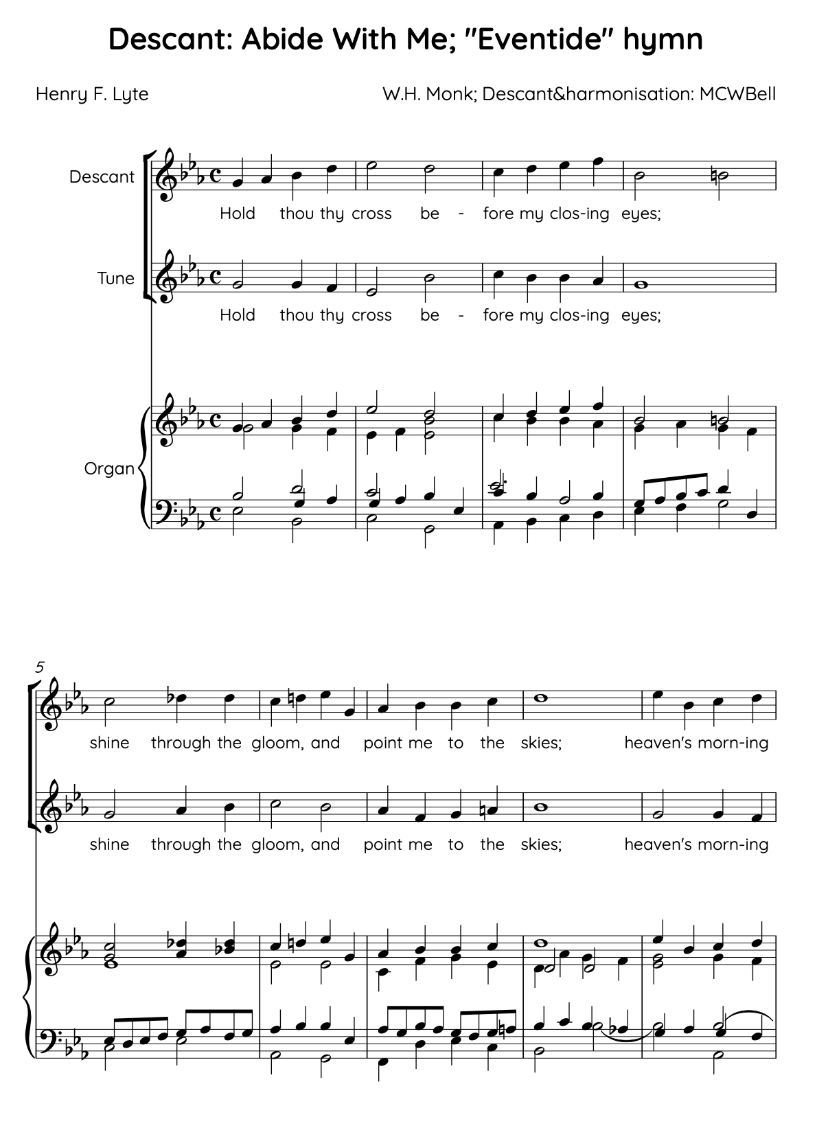 Abide With Me — Descant & Harmonisation (PDF)