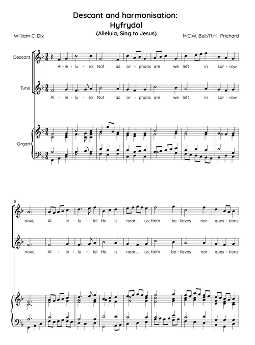 Alleluia, Sing to Jesus — Descant & Harmonisation (PDF)