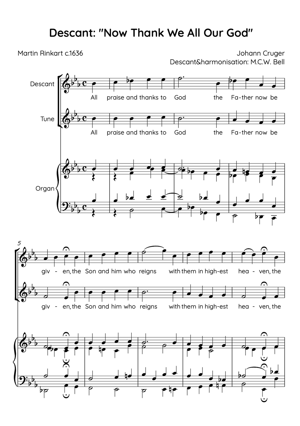 Now Thank We All Our God — Descant & Harmonisation (PDF)