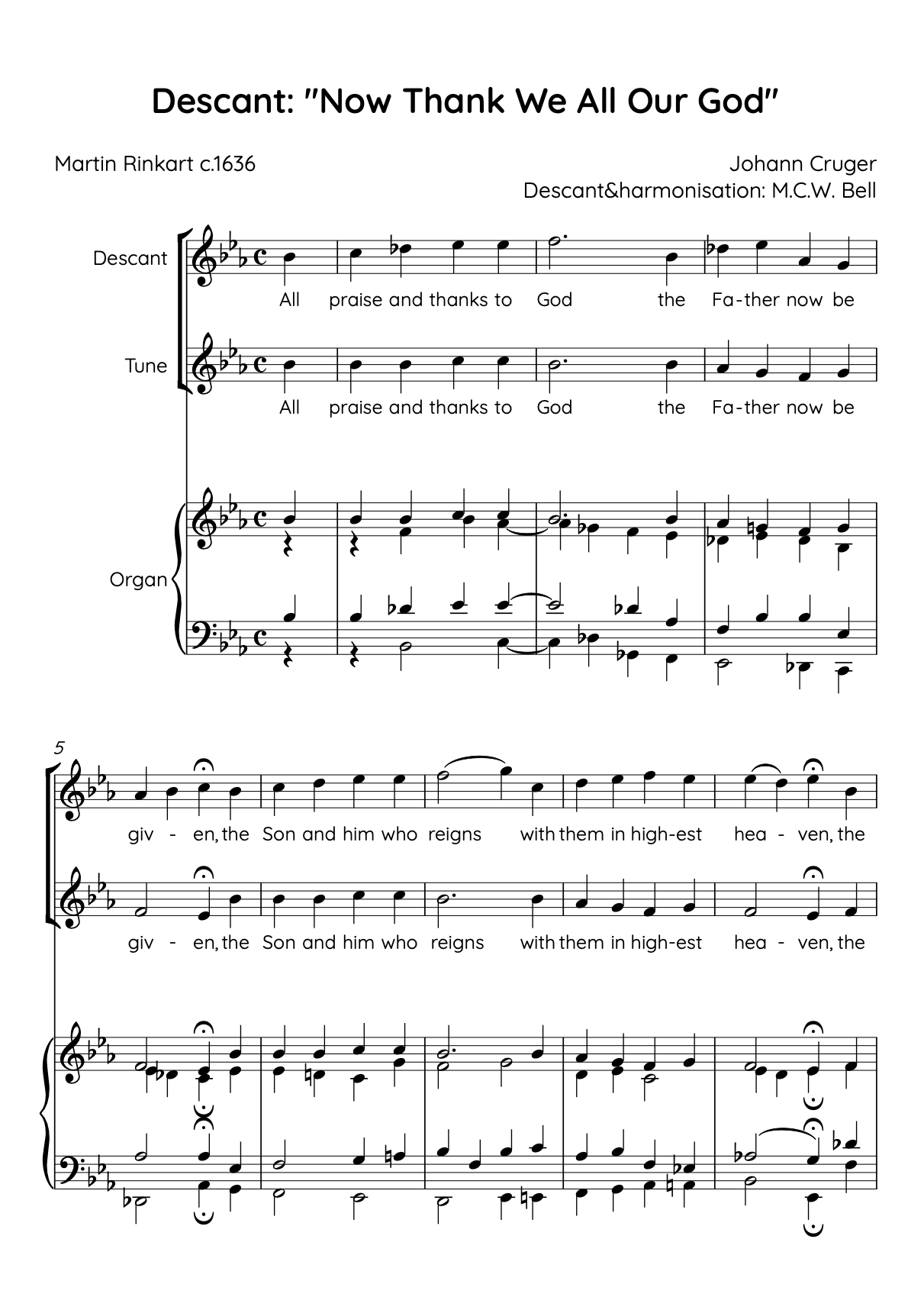 Now Thank We All Our God — Descant & Harmonisation (PDF)