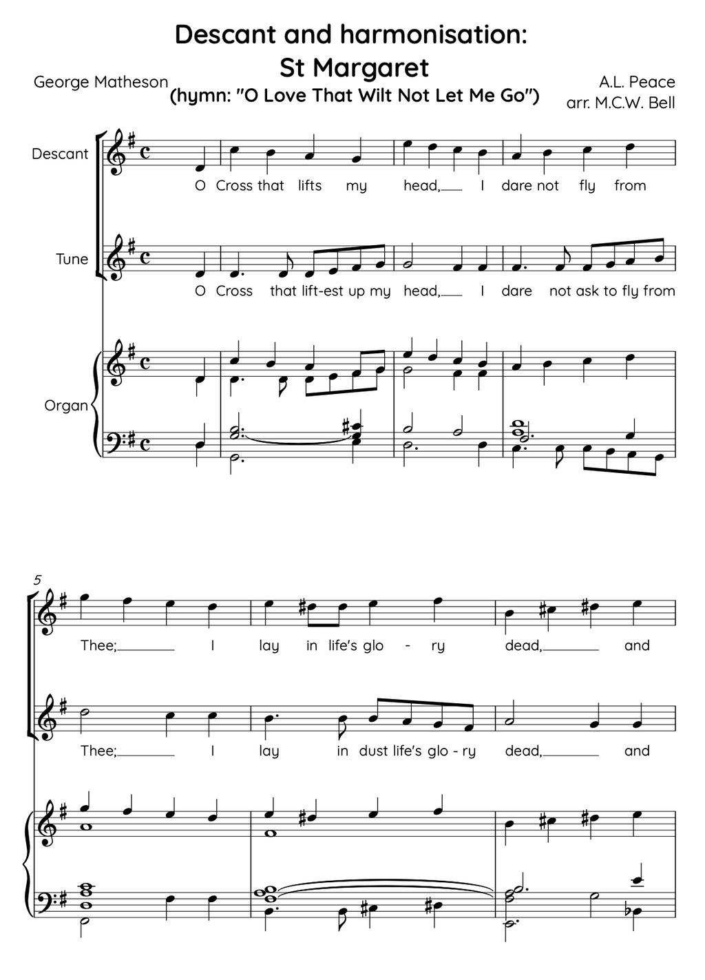 St. Margaret — O Love That Wilt Not Let Me Go (Descant & Harmonisation) (PDF)