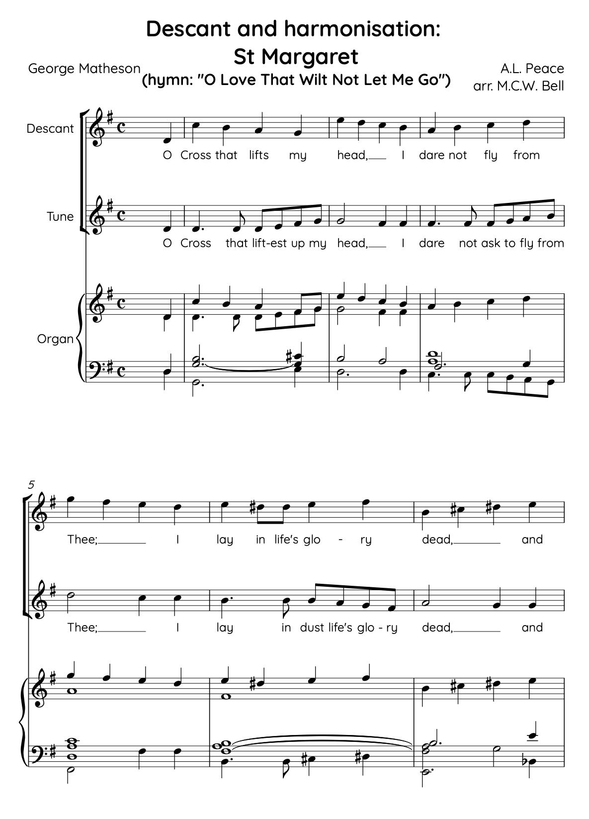 St. Margaret — O Love That Wilt Not Let Me Go (Descant & Harmonisation) (PDF)