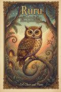 Ruru — Anthem cover art featuring a morepork owl in native New Zealand bush, with title Ruru, poem by Marion Rego, music by M.C.W. Bell